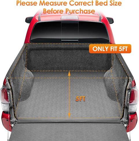 Nilight Soft Roll Up Truck Bed Tonneau Cover Compatible with Toyota Tacoma 2005 2006 2007 2008 2009 2010 2011 2012 2013 2014 2015 5ft Truck Bed Cover in Saudi Arabia