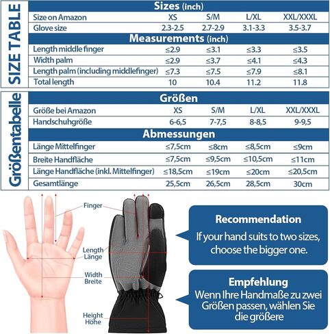 قفازات ساخنة للنساء والرجال، قفازات لمرض رينود، كلاب المشي، ركوب الدراجات، الصيد، صيد الأسماك مقاومة للماء والرياح لون أسود in Kuwait