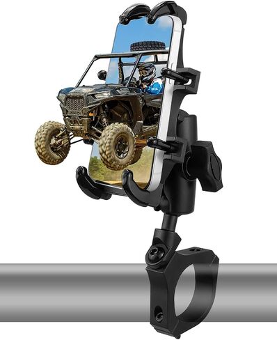 ATV UTV حامل هاتف 360 درجة دوران عالمي لـ UTV ATV SXS 1.75-2 بوصة شريط لف شديد التحمل من الألومنيوم ATV حامل هاتف للهاتف الخلوي 4.7-7.1 بوصة in Saudi Arabia