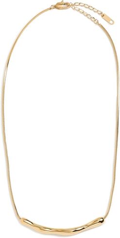 ADINA EDEN Women's Solid Curved Bar Snake Chain Necklace in Kuwait