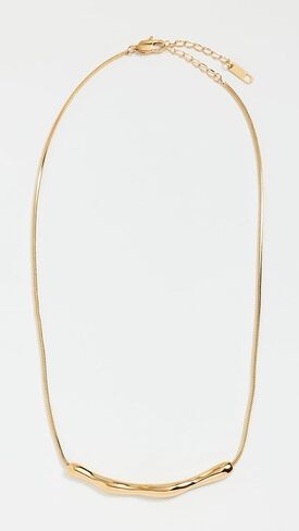 ADINA EDEN Women's Solid Curved Bar Snake Chain Necklace in Kuwait