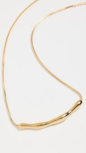 ADINA EDEN Women's Solid Curved Bar Snake Chain Necklace in Kuwait