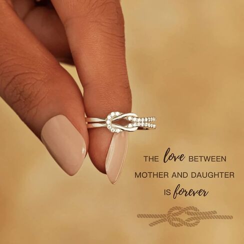 Mother Daughter Ring The Love Between Mother and Daughter is Forever Knot Cubic Zirconia Ring for Mother Daughter and Friends Mothers Day Best Friends Gifts Jewelry for Birthday Christmas in Saudi Arabia