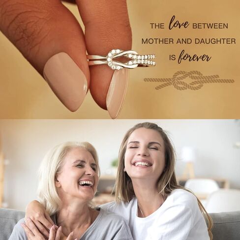 Mother Daughter Ring The Love Between Mother and Daughter is Forever Knot Cubic Zirconia Ring for Mother Daughter and Friends Mothers Day Best Friends Gifts Jewelry for Birthday Christmas in Saudi Arabia