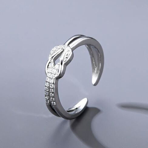 Mother Daughter Ring The Love Between Mother and Daughter is Forever Knot Cubic Zirconia Ring for Mother Daughter and Friends Mothers Day Best Friends Gifts Jewelry for Birthday Christmas in Saudi Arabia