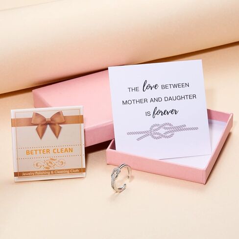 Mother Daughter Ring The Love Between Mother and Daughter is Forever Knot Cubic Zirconia Ring for Mother Daughter and Friends Mothers Day Best Friends Gifts Jewelry for Birthday Christmas in Saudi Arabia