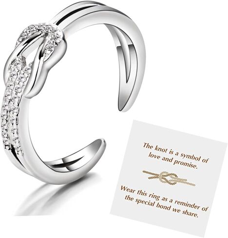 Mother Daughter Ring The Love Between Mother and Daughter is Forever Knot Cubic Zirconia Ring for Mother Daughter and Friends Mothers Day Best Friends Gifts Jewelry for Birthday Christmas in Saudi Arabia