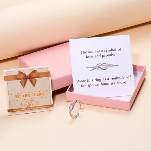 Mother Daughter Ring The Love Between Mother and Daughter is Forever Knot Cubic Zirconia Ring for Mother Daughter and Friends Mothers Day Best Friends Gifts Jewelry for Birthday Christmas in Saudi Arabia