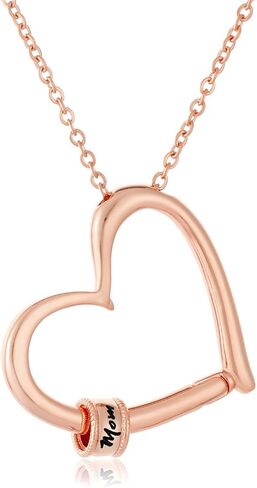 POSHFEEL Hollow Heart Sharped Mom Necklaces for Mother Birthday Gift Stainless Steel Heart Shap with Beads Engraved Mom Pendant Necklace Jewelry in Saudi Arabia