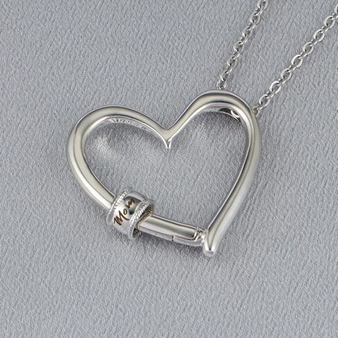 POSHFEEL Hollow Heart Sharped Mom Necklaces for Mother Birthday Gift Stainless Steel Heart Shap with Beads Engraved Mom Pendant Necklace Jewelry in Saudi Arabia