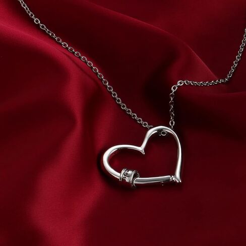 POSHFEEL Hollow Heart Sharped Mom Necklaces for Mother Birthday Gift Stainless Steel Heart Shap with Beads Engraved Mom Pendant Necklace Jewelry in Saudi Arabia