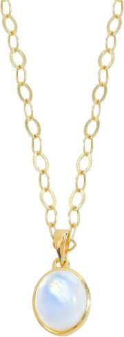 YoTreasure Rainbow Moonstone الصلبة 14K مطلية بالذهب أكثر من 925 قلادة من الفضة الاسترليني in Kuwait