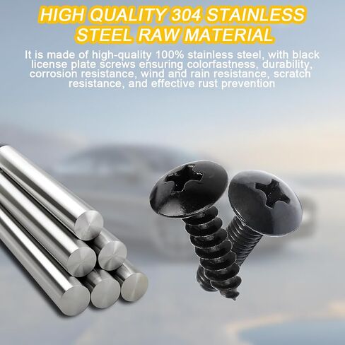مجموعات براغي لوحة ترخيص السيارة من ماندارك، 8 مجموعات من مثبتات السيارات المصنوعة من الفولاذ المقاوم للصدأ المقاومة للصدأ للوحات الترخيص الأمامية الخلفية، أجهزة تركيب لوحة علامات السيارة، عالمية للمركبات الترفيهية وسيارات الدفع الرباعي والشاحنات in Saudi Arabia