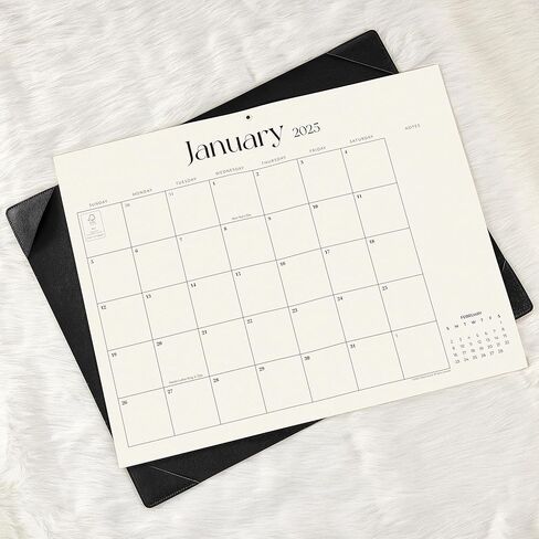 تقويم مكتب مبسط 2024-2025 مع حصيرة سطح المكتب، تقويم لوحة مكتب كبير من Cabbrix مقاس 21 × 16.5 بوصة يمتد من يناير 2024 إلى يونيو 2025، تقويم مكتب نشاف 2024-2025 للمدرسة المنزلية والمكتب (بني) in Kuwait