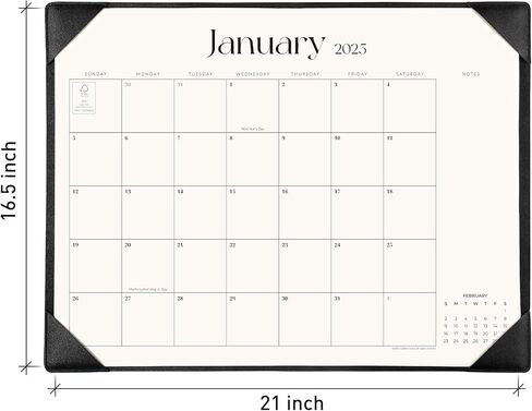 تقويم مكتب مبسط 2024-2025 مع حصيرة سطح المكتب، تقويم لوحة مكتب كبير من Cabbrix مقاس 21 × 16.5 بوصة يمتد من يناير 2024 إلى يونيو 2025، تقويم مكتب نشاف 2024-2025 للمدرسة المنزلية والمكتب (بني) in Kuwait