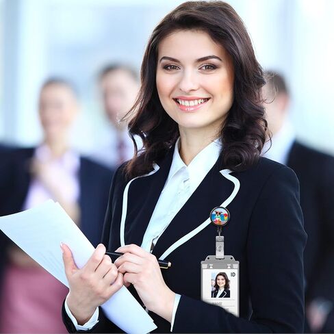 Tinlade Permanent Locking Hard Plastic Badge Holder Vertical Clear ID Badge Holder Heavy Duty Locking Badge Protector Case Badge Holder for Office School Card Travel 2.4 x 4.2 in(10 Pack) in Saudi Arabia