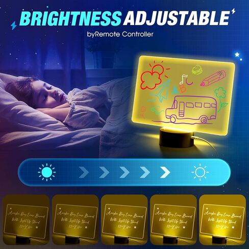 لوح مسح جاف من الأكريليك من Epakh مع حامل مقاس 12 × 8 بوصة LED واضح لسطح المكتب ولوحة بيضاء تضيء لوحة المسح الجاف ولوحة رسائل مذكرة متوهجة مع علامة بيضاء للكتابة (حامل بلاستيكي أبيض) in Kuwait