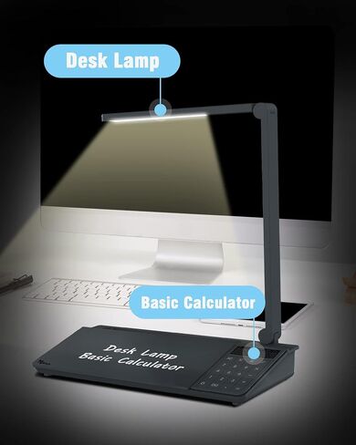 Glass Desktop Whiteboard with Calculators, Small Dry Erase WhiteBoard with Storage Unit, Computer Keyboard Stand, Desk Organizers for Office, Home and School Accessories Supplies (Black) in Saudi Arabia