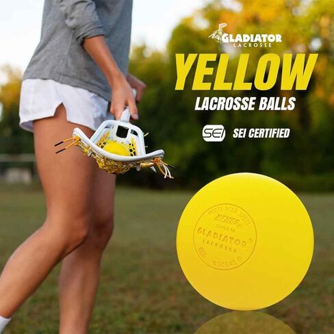 كرة لاكروس الرسمية من Gladiator Lacrosse® فردية ومعتمدة بالكامل - باللون الوردي - تفي بمعايير NOCSAE، ومعتمدة من SEI in Saudi Arabia