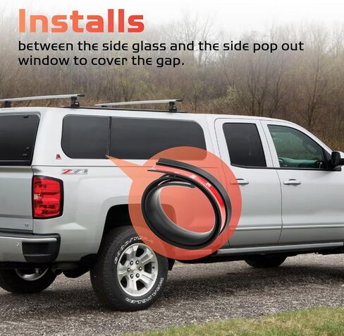 زوج واحد من غطاء الشاحنة الجانبي للنافذة العلوية لشاحنة LEER 100XL، سدادة مطاطية لتزيين السيارة من الطقس على شكل حرف T قطعة بديلة 79338 in Kuwait