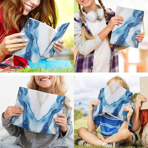 Gomyblomy 2 Pack Stretchable Book Cover Jumbo Fabric Book Covers Blue Purple Marble Print Book Protector Washable Reusable Protective Textbook Jackets for Paperbacks up to 9'' x 11'' in Kuwait