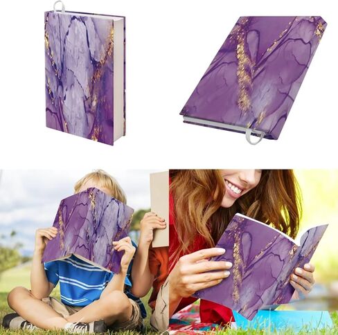 Gomyblomy 2 Pack Stretchable Book Cover Jumbo Fabric Book Covers Blue Purple Marble Print Book Protector Washable Reusable Protective Textbook Jackets for Paperbacks up to 9'' x 11'' in Kuwait