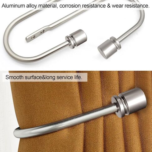 Coolnice Curtain Holdback,2 Pack Wall Mounted Drapery Tiebacks with Screws, Heavy Duty Metal Decorative Window Drapery Holder Curtain Hook U Shape for Home Office,Gold in Saudi Arabia