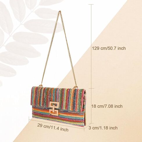 Straw Clutch Purse Crossbody Bag for Women Designer Evening Handbag Casual Summer Beach Straw Shoulder Bag in Kuwait