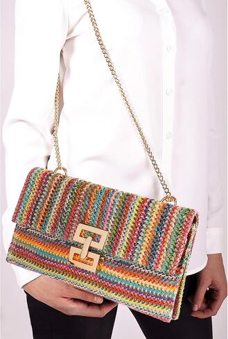Straw Clutch Purse Crossbody Bag for Women Designer Evening Handbag Casual Summer Beach Straw Shoulder Bag in Kuwait