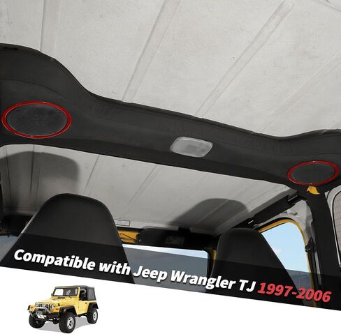 Jimen Compatible with Jeep Wrangler TJ 1997-2006, 1 Pair Roof Speaker Cover Trim Frame (Red) in Saudi Arabia