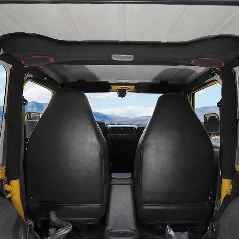 Jimen Compatible with Jeep Wrangler TJ 1997-2006, 1 Pair Roof Speaker Cover Trim Frame (Red) in Saudi Arabia