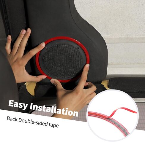 Jimen Compatible with Jeep Wrangler TJ 1997-2006, 1 Pair Roof Speaker Cover Trim Frame (Red) in Saudi Arabia