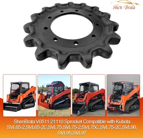 V051121110 V0511-21110 محرك ضرس - ضرس محمل المسار الجديد 9 فتحات مسمار 15 استبدال الأسنان لكوبوتا SVL 65-2، SVL 65-2C، SVL 75، SVL 75-2، SVL 75C، SVL 75-2C in Kuwait