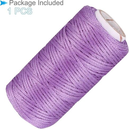 Leather Sewing Thread, 55 Yards 1mm/150D, Polyester Yarn Flat Wax Leather Waxed String Cord Light Purple - (Applications: for Sewing Leather Projects Bookbinding) in Saudi Arabia