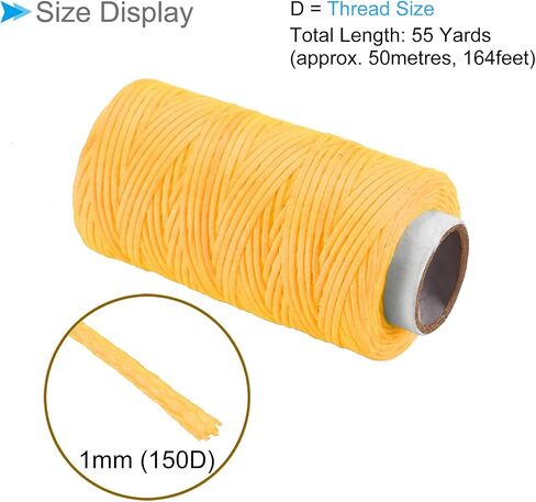 Leather Sewing Thread, 55 Yards 1mm/150D, Polyester Yarn Flat Wax Leather Waxed String Cord Light Purple - (Applications: for Sewing Leather Projects Bookbinding) in Saudi Arabia