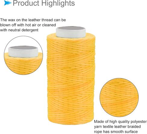 Leather Sewing Thread, 55 Yards 1mm/150D, Polyester Yarn Flat Wax Leather Waxed String Cord Light Purple - (Applications: for Sewing Leather Projects Bookbinding) in Saudi Arabia