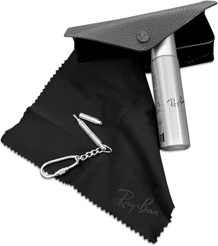 Ray-Ban Special Edition Sunglasses Case - Lens Cleaning Solution Spray - Microfiber Cloth, and Keychain Screwdriver - Bundle in Saudi Arabia