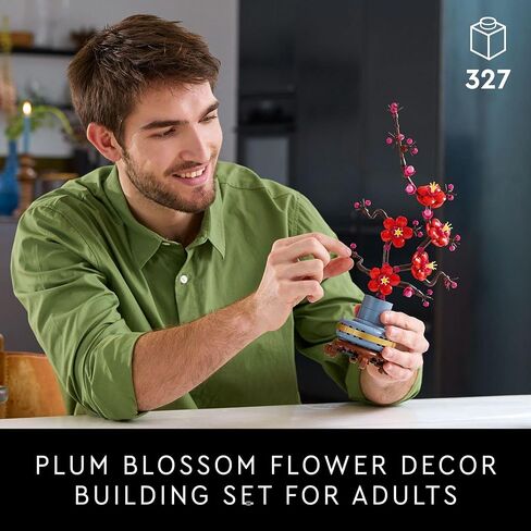LEGO Icons Plum Blossom Flower Décor, Display, Zero Maintenance Plant Gift for Teens and Adults, Artificial Flower Home Décor, Office Décor, Botanical Collection Building Set, Relaxing Activity, 10369 in Saudi Arabia