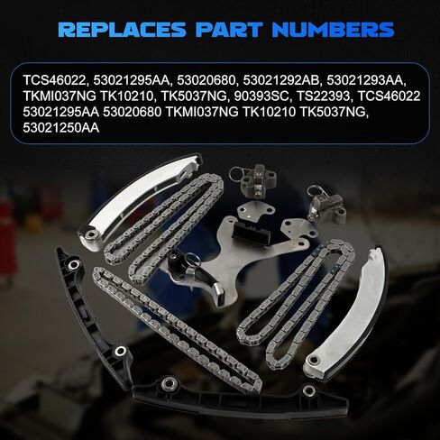 مجموعة سلسلة توقيت المحرك TKMI037NG لـ 2002-2011 Liberty 3.7L، لـ 2002-2010 Ram 1500 3.7L، لـ 2006-2010 Commander 3.7L، لـ 2005-2010 Grand Cherokee 3.7L استبدال OE TK10210 90393SC in Kuwait