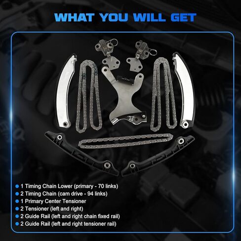 مجموعة سلسلة توقيت المحرك TKMI037NG لـ 2002-2011 Liberty 3.7L، لـ 2002-2010 Ram 1500 3.7L، لـ 2006-2010 Commander 3.7L، لـ 2005-2010 Grand Cherokee 3.7L استبدال OE TK10210 90393SC in Kuwait