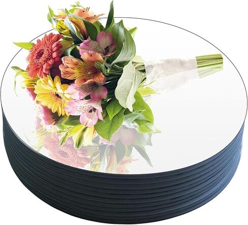 12 قطعة من المرايا الحرفية من GLOBLELAND مرآة دائرية مع شريط مزدوج الجوانب ذاتي اللصق من الأكريليك مرآة حائط ملصق دائرة مرآة لوحات دائرية مرآة مركزية للطاولات والزفاف وغرفة المعيشة المنزلية in Kuwait