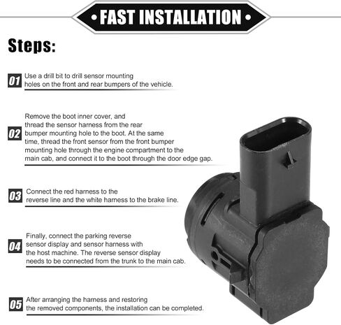 4 Pcs PDC Reverse Parking Assist Sensor Compatible for BMW 330i 2019-2021, Durable ABS Plastic Black Rear Bumper Parking Assist Sensor in Saudi Arabia