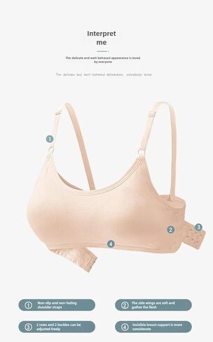 حمالة صدر رياضية للفتيات الكبيرات مع وسادات قابلة للتنفس، حمالات صدر للتدريب من القطن للمراهقات in Kuwait