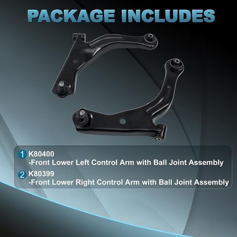 2 قطعة ذراع تحكم سفلي أمامي كامل مع مجموعات تعليق تجميع وصلة كروية K80399 K80400 متوافق مع 2008-2011 Mazda Tribute متوافق مع 2004-2012 Ford Escape in Kuwait