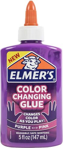 Elmer's Color Changing Liquid Glue | Makes Slime That Changes Color As You Play, Pink to Purple, 5 oz. in Saudi Arabia
