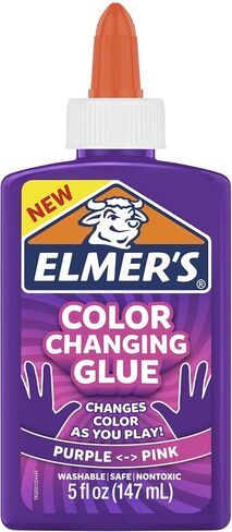 Elmer's Color Changing Liquid Glue | Makes Slime That Changes Color As You Play, Pink to Purple, 5 oz. in Saudi Arabia
