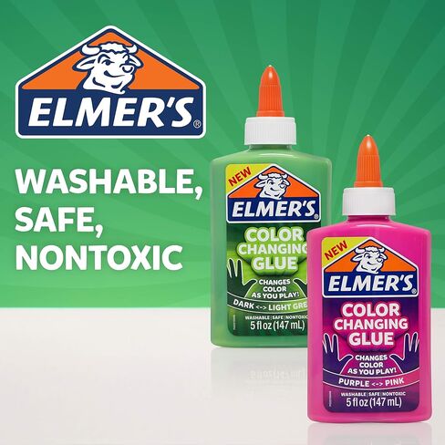 Elmer's Color Changing Liquid Glue | Makes Slime That Changes Color As You Play, Pink to Purple, 5 oz. in Saudi Arabia