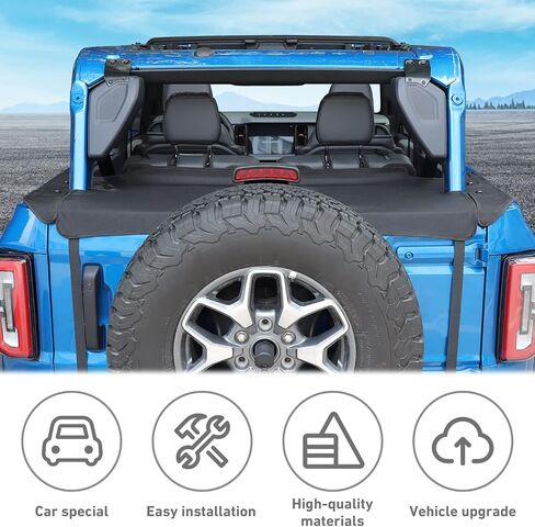 Trunk Tailgate Cover Trunk Antidust Cargo Cover Compatible with Ford Bronco 2021+ 2Doors Model(Man-made Leather) in Saudi Arabia