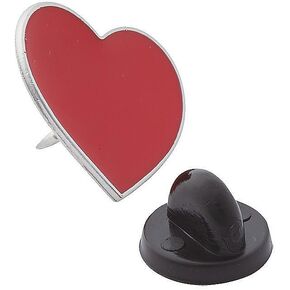 Fun Express - Red Heart Pin for Valentine's Day - Jewelry - Pins - Novelty Pins - Valentine's Day - 12 Pieces