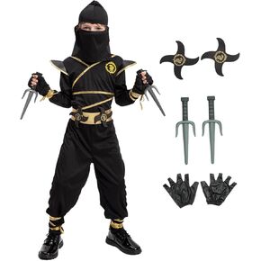 Ninja Costume for Kids with Accessories for Boys Toddler Halloween Costumes Dress Up Birthday Role Play